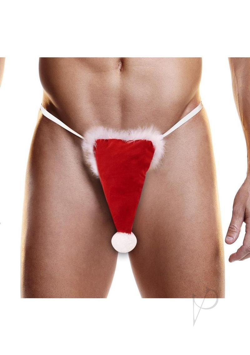 Fundies Santa Hat Thong - O/S - Red/White