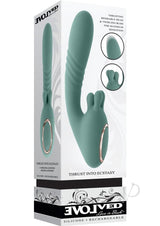 Thrust into Ecstasy Rechargeable Silicone Dual Vibrator - Green