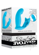 Spread Your Wings Rechargeable Silicone Multi Vibrator - Blue