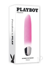 Playboy Bunnies On Parade Rechargeable Silicone Vibrator with Clitoral Stimulator - Pink