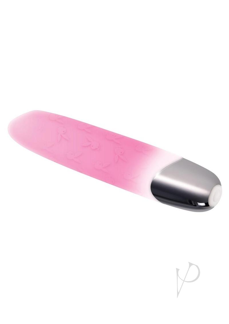 Playboy Bunnies On Parade Rechargeable Silicone Vibrator with Clitoral Stimulator - Pink