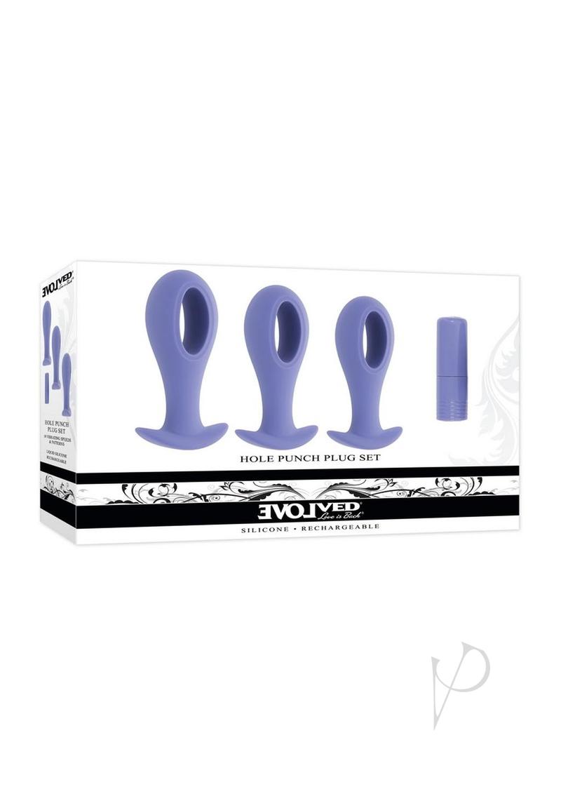 Hole Punch Rechargeable Silicone Plug Set - Purple