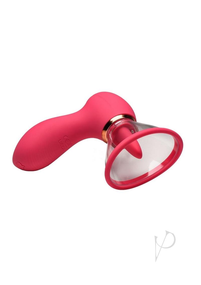 Lickgasm Plump Pleasure Licking And Sucking Rechargeable Silicone Clitoral Stimulator - Pink