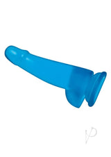 Blue Line Suction Cup Dildo with Balls 5.75in - Blue