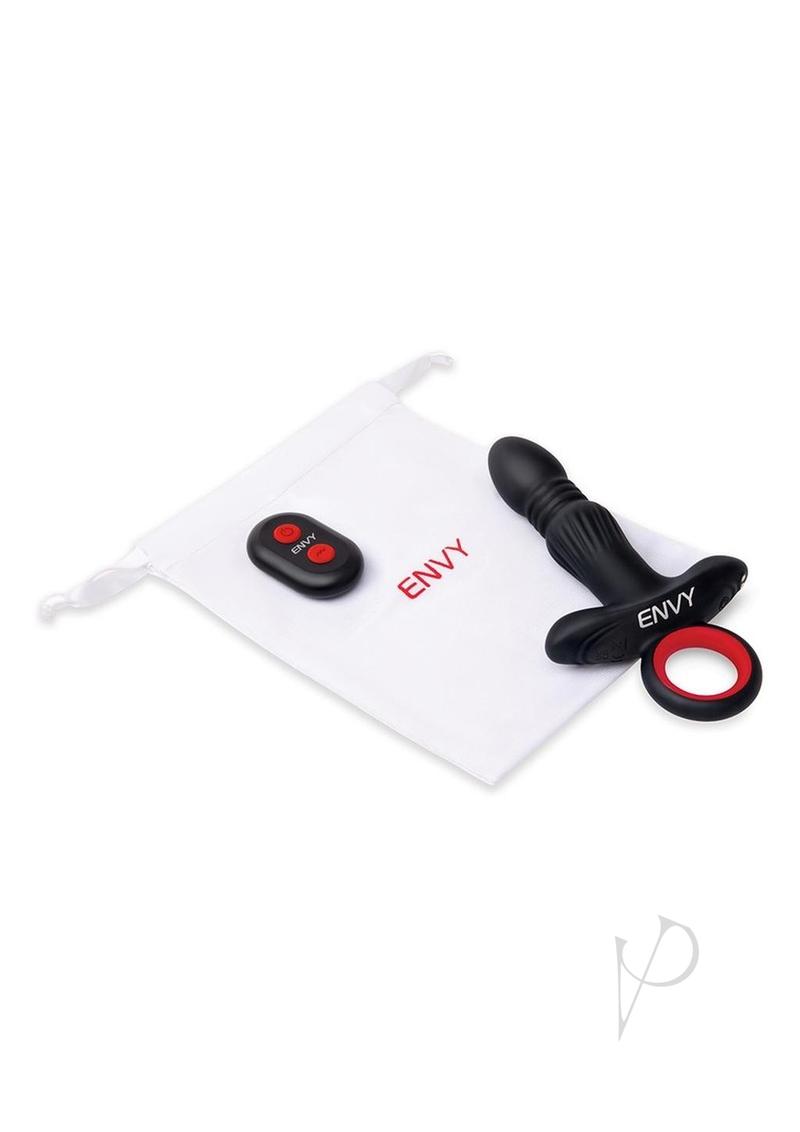 Envy Vibrating Silicone Rechargeable Thrusting Assifier - Black