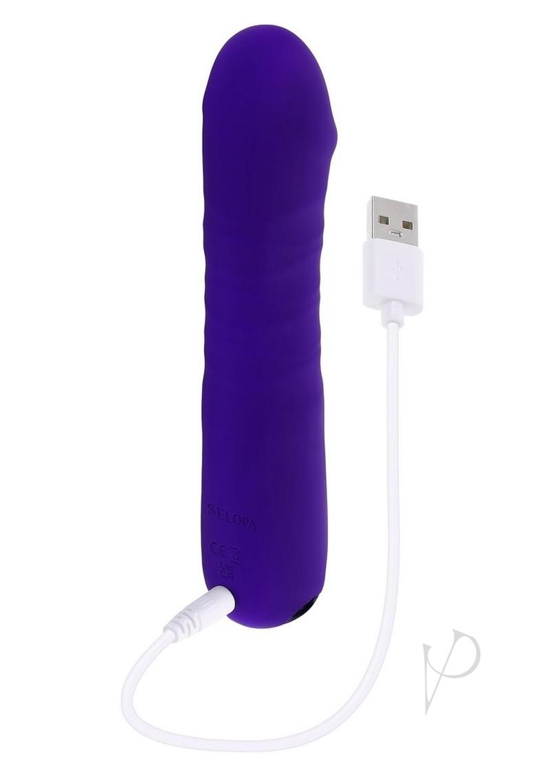 Selopa Ambition Rechargeable Silicone Thrusting Vibrator - Purple