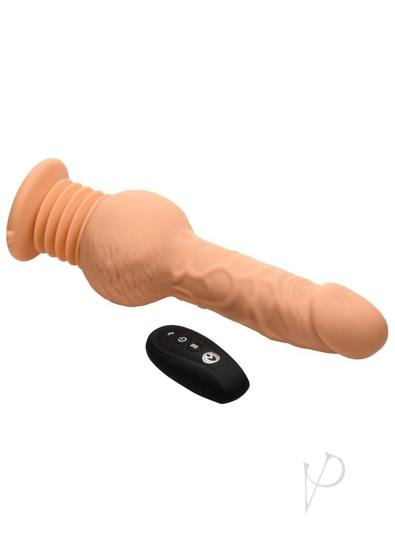 Master Series Passion Pounder Thrusting Sex Shaker Rechargeable Silicone Vibrator - Vanilla