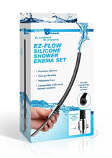 EZ-Flow Silicone Shower Enema Set - Black/Silver