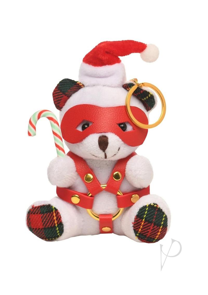 Master Series Holiday Bondage Bear Keychain - White