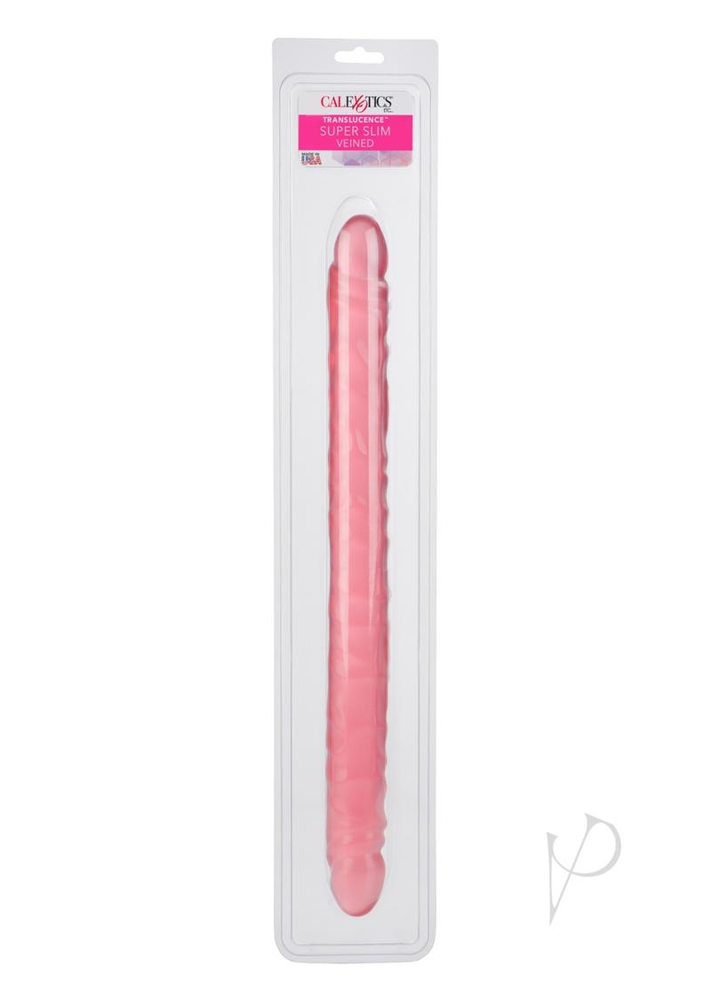 Translucence Viened Super Slim Dildo 17.5in - Pink