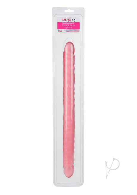 Translucence Viened Super Slim Dildo 17.5in - Pink