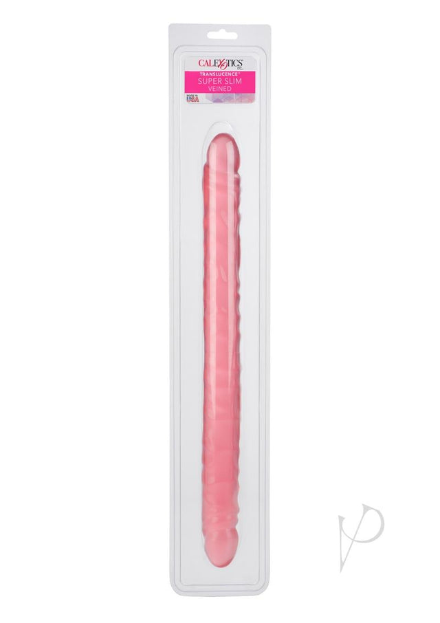 Translucence Viened Super Slim Dildo 17.5in - Pink