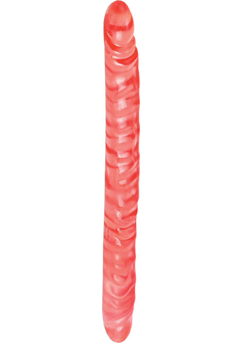 Translucence Viened Super Slim Dildo 17.5in - Pink