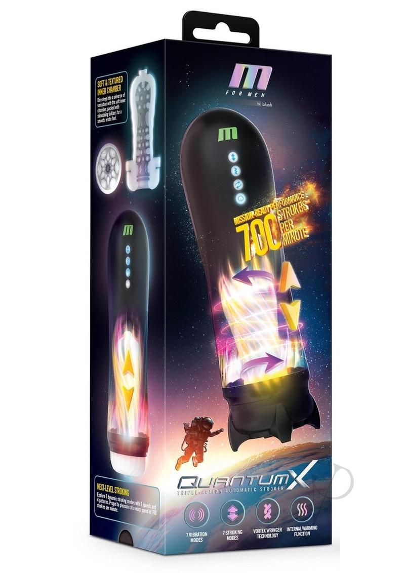 M For Men Quantum X Rechargeable Stroker - Black/White