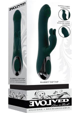 Rabbit Tap Tap Rechargeable Silicone Dual Vibrator - Green