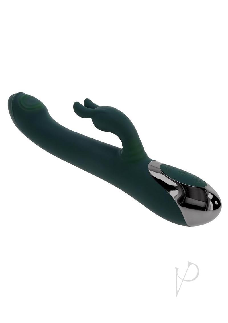 Rabbit Tap Tap Rechargeable Silicone Dual Vibrator - Green