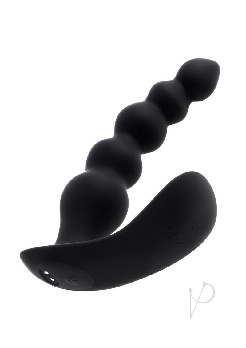 Bead Me Up Rechargeable Silicone Vibrating Anal Beads with Remote Control - Black