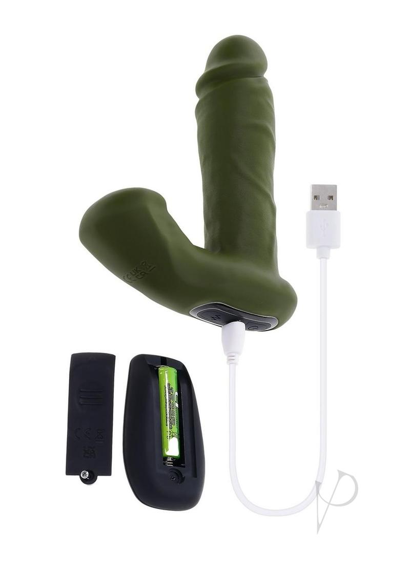 Gender X The Hunk Rechargeable Silicone Vibrating Dildo with Remote Control - Green