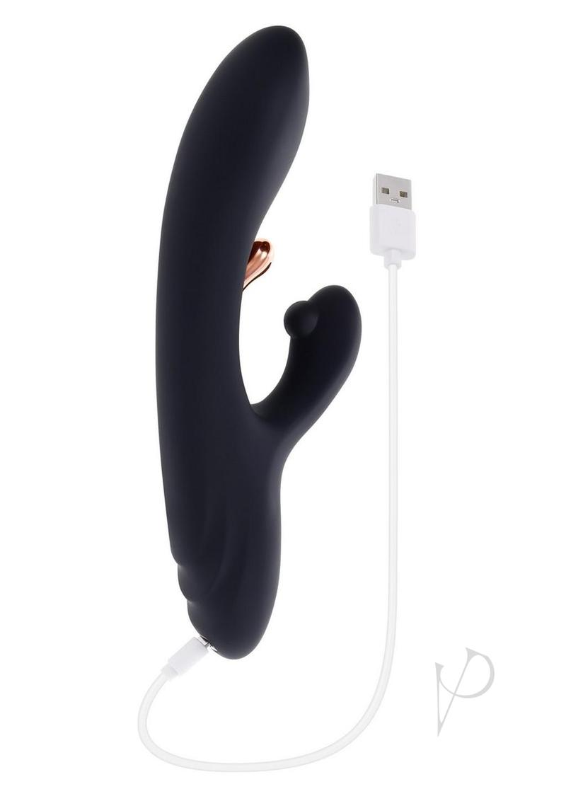 Playboy Aureus Rechargeable Silicone Triple Motor Vibrator with Remote Control - Black