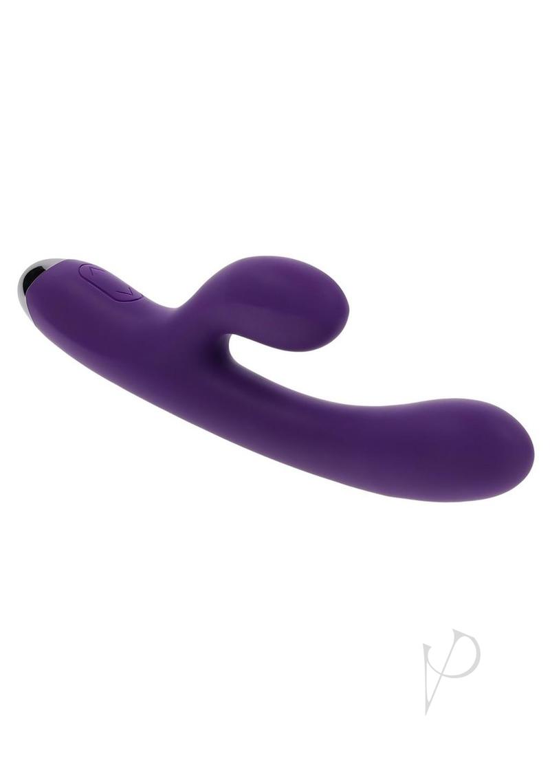 Playboy New Crush Rechargeable Silicone Dual Vibrator - Purple