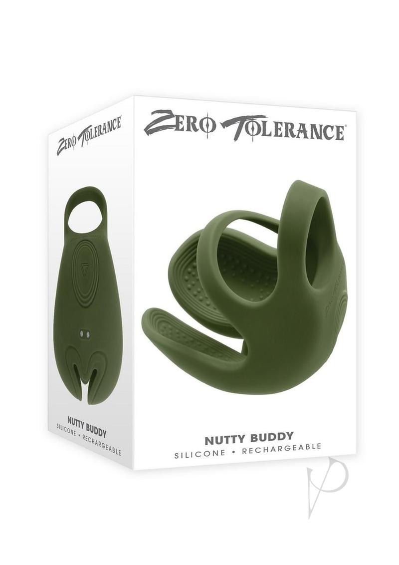 Zero Tolerance Nutty Buddy Rechargeable Silicone Dual Cock Ring - Green