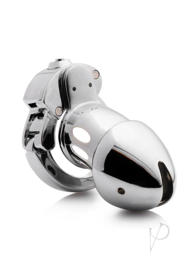 Master Series Cock Cuff Snap-On Chastity Cage - Silver