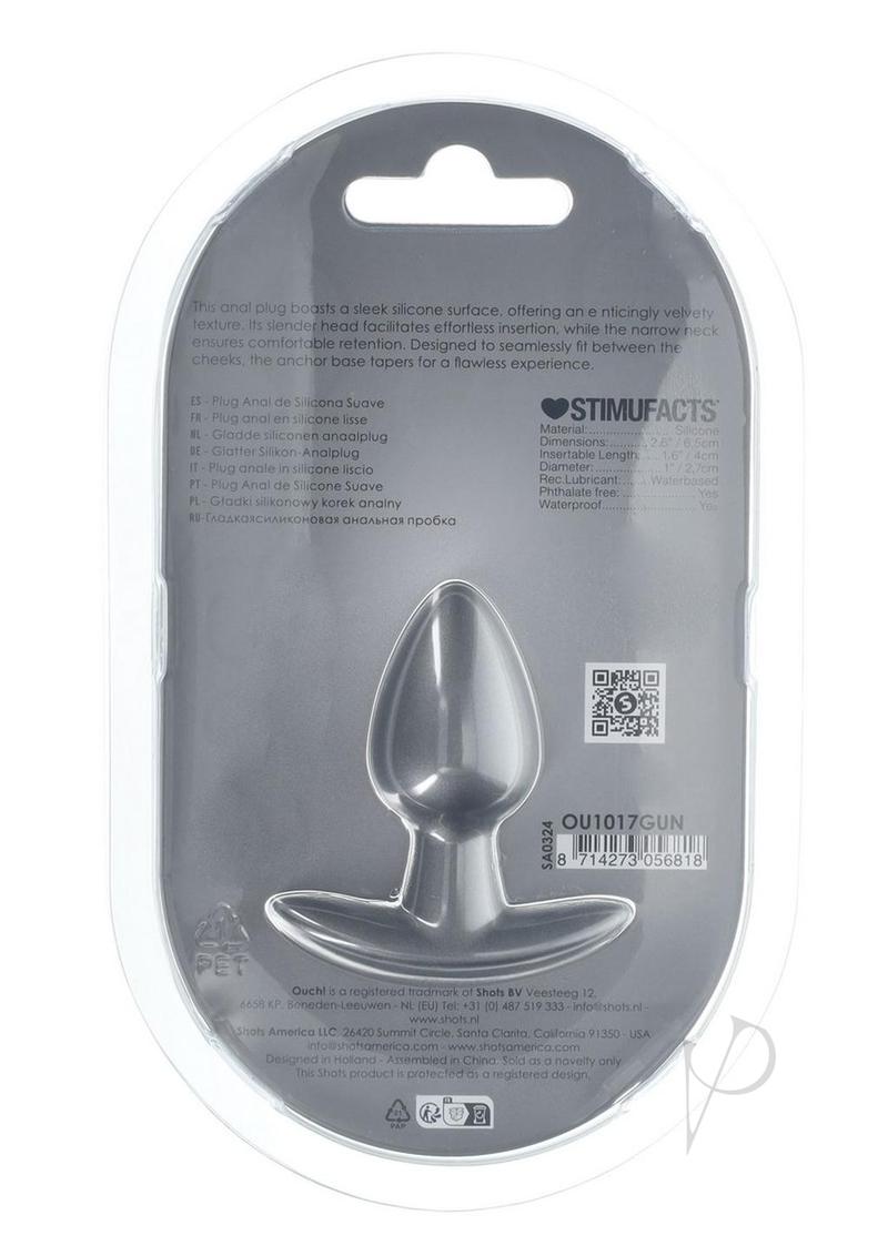 Ouch! Anal Plug Silicone - Small - Gun Metal