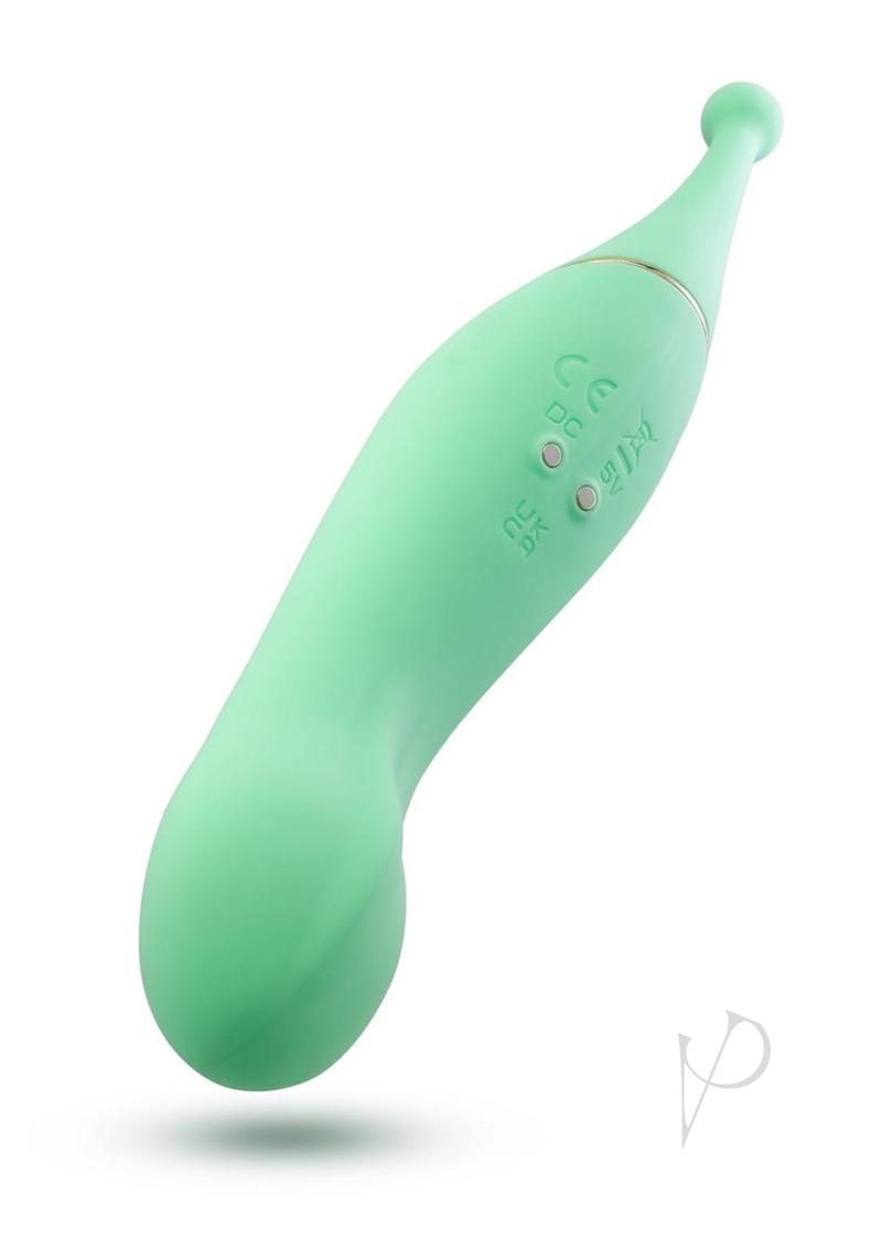 Blush Collection Stella Rechargeable Silicone Dual End Vibrator - Green