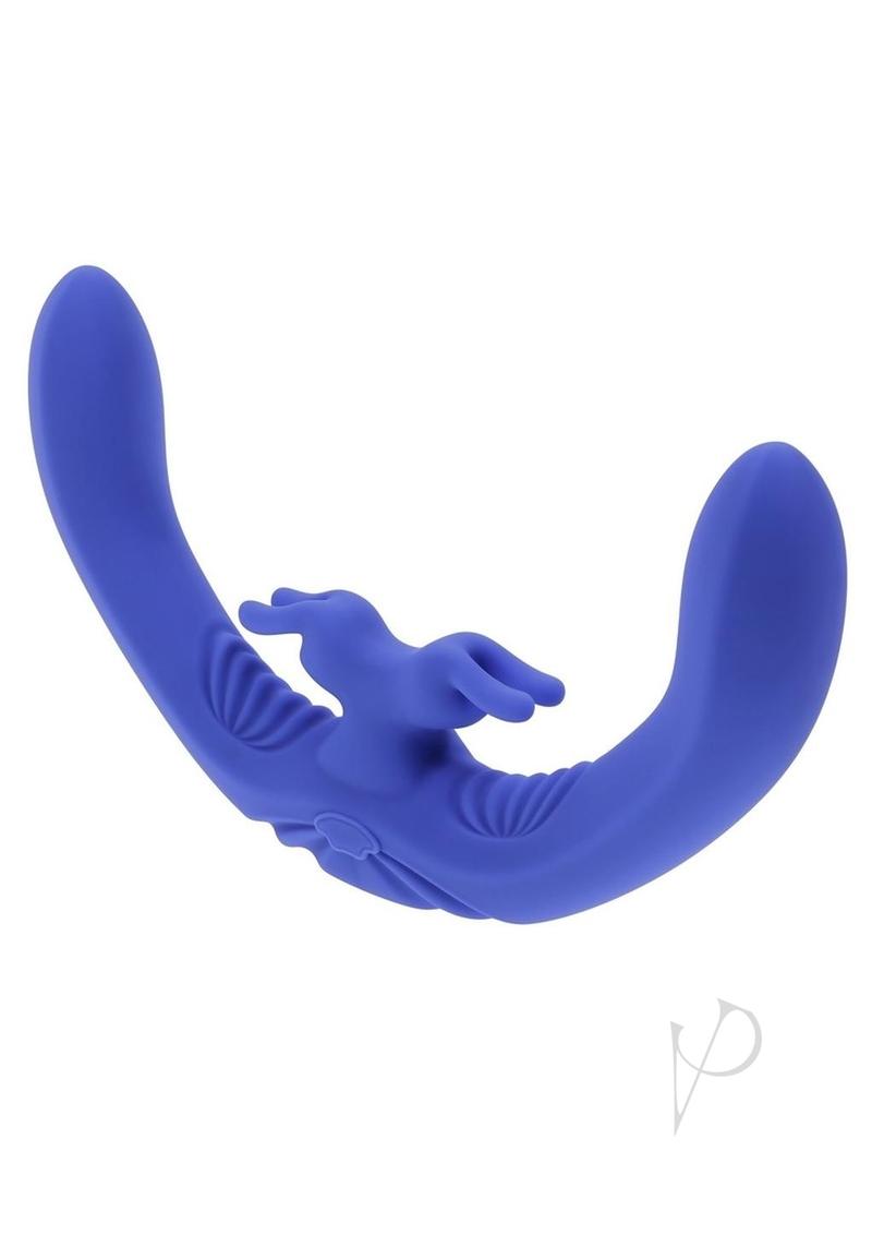 Lovebirds Rechargeable Silicone Dual Vibrator with Remote Control - Blue