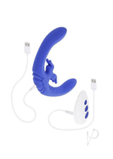 Lovebirds Rechargeable Silicone Dual Vibrator with Remote Control - Blue