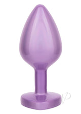 Jewel Amethyst Heart Anal Plug - Large - Purple