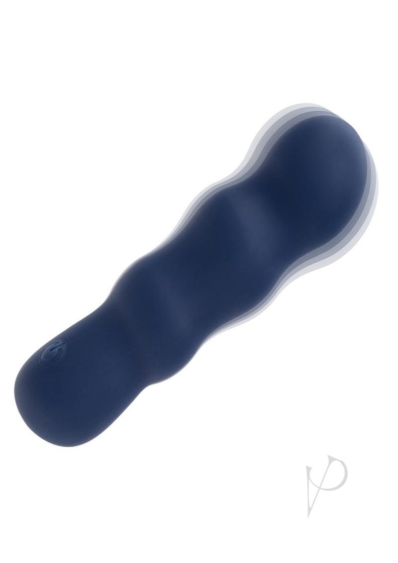 Cashmere Satin Swirl G Rechargeable Silicone G-Spot Vibrator - Blue