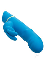 Love Bunny Beaded G Bunny Rechargeable Silicone Beaded Motion G-Spot Rabbit Vibrator - Blue/Yellow