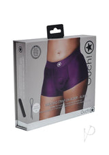 Ouch! Vibrating Strap-On Boxer Rechargeable - XL/2XL - Purple