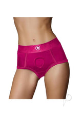 Ouch! Vibrating Strap-On Brief with Rechargeable Bullet - XS/SM - Pink