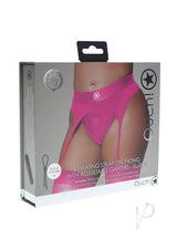 Ouch! Vibrating Strap-On Thong with Rechargeable Bullet - XL/2XL - Pink