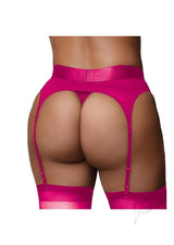 Ouch! Vibrating Strap-On Thong with Rechargeable Bullet - XL/2XL - Pink