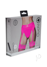 Ouch! Vibrating Strap-On Thong with Rechargeable Bullet - XS/SM - Pink