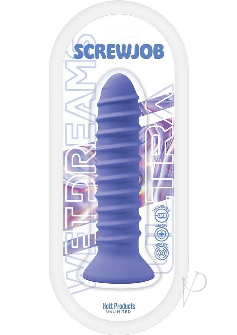 Wet Dreams Screwjob Rechargeable Silicone Multi-Speed Screw Shape Vibrator - Purple