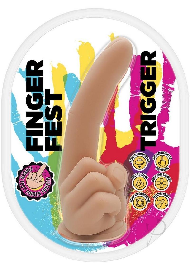 Finger Fest Trigger Silicone Dildo - Vanilla