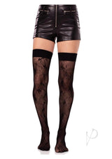 Let Avenue Beetle Net Thigh Highs - Black - O/S