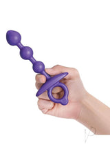 B-Vibe Butties Zip Silicone Anal Beads - Purple