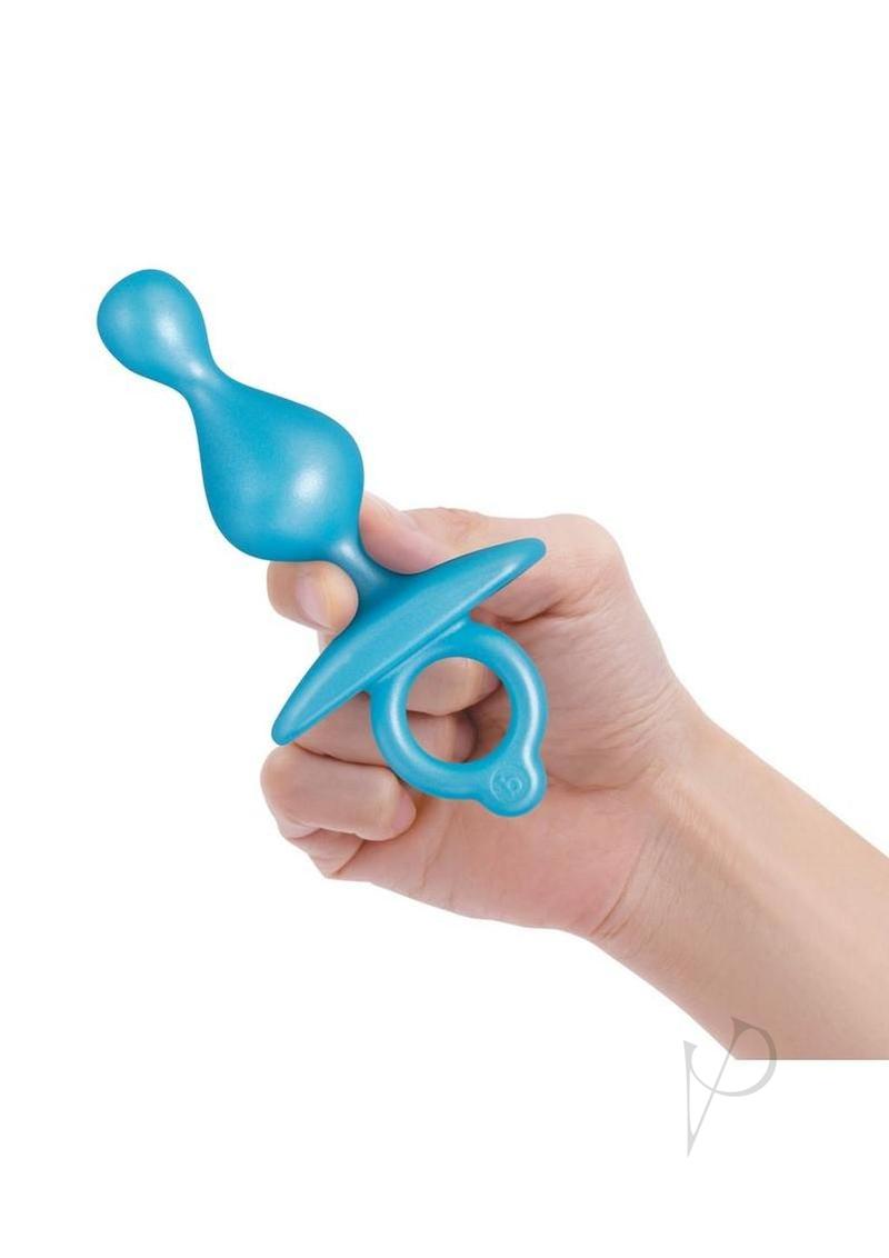B-Vibe Butties Pop Beaded Silicone Anal Plug - Blue