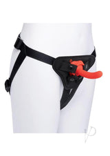 B Vibe Beginner Strap On Harness Set with Silicone Dildo Peg 5in - Orange
