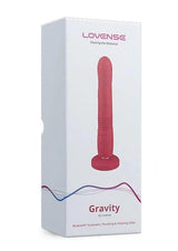 Lovense Gravity Remote App Thrusting Rechargeable Silicone Vibrator - Red