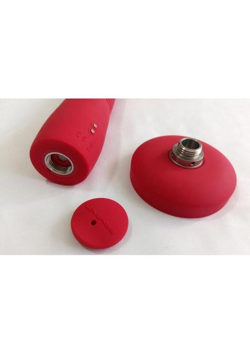 Lovense Gravity Remote App Thrusting Rechargeable Silicone Vibrator - Red
