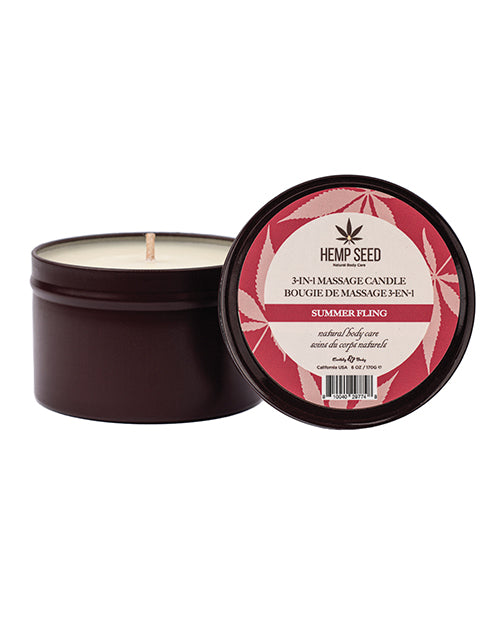Earthly Body  Summer 2025 3 in 1 Massage Candle - 6 oz Summer Fling