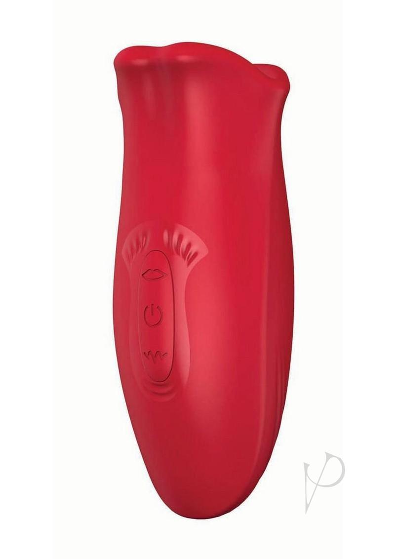 Clit-Tastic Tongue Licking Lover Rechargeable Silicone Stimulator - Red