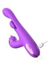 Fantasy for Her IntiMotion Pulse Pro Rechargeable Silicone Triple Rabbit Vibrator with Clitoral Stimulator - Purple