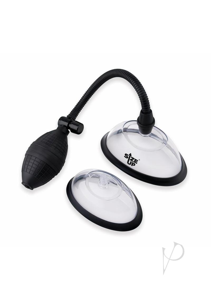 Size Up Classic Pussy Pump with Two Chambers - Black/Clear